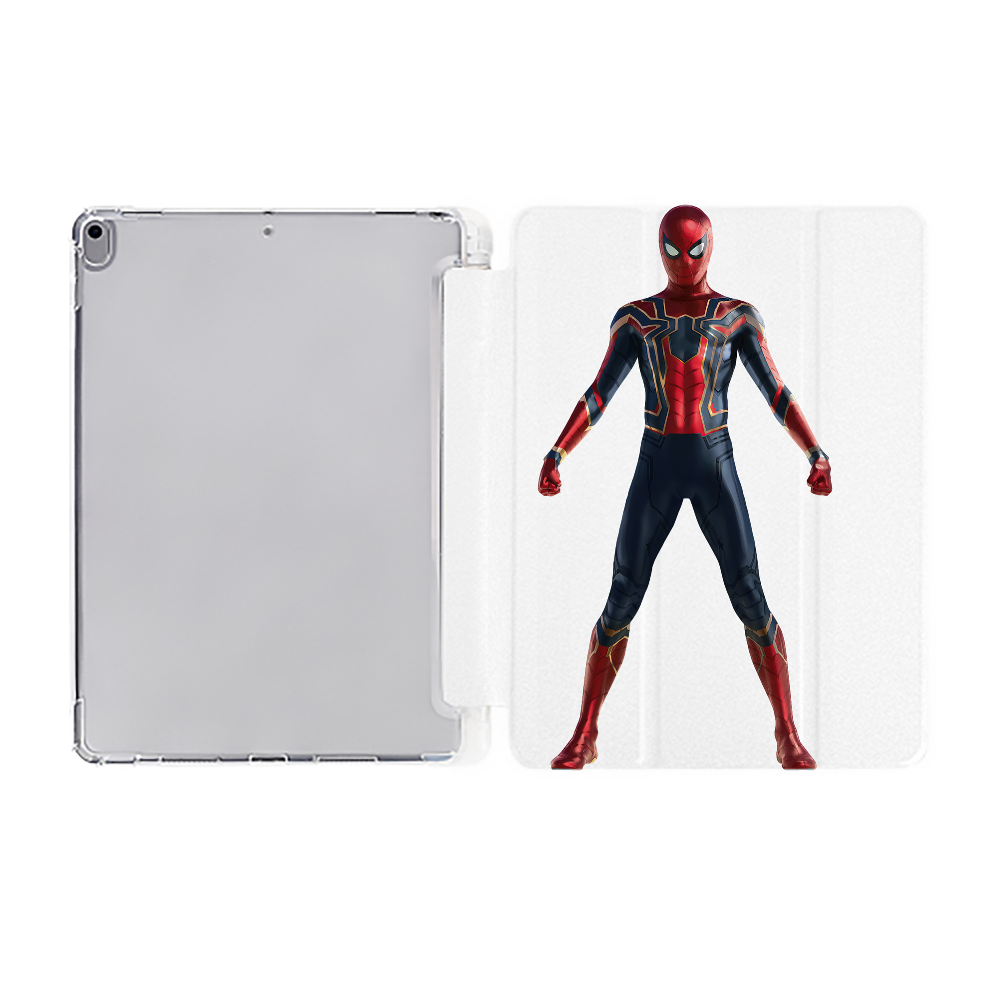 （画像用） Spider Man スパイダーマン IPad ケース ペン収納付き 三つ折りスタンド PUレザー×シリコン 対応機種9.5/10.5/10.9インチ